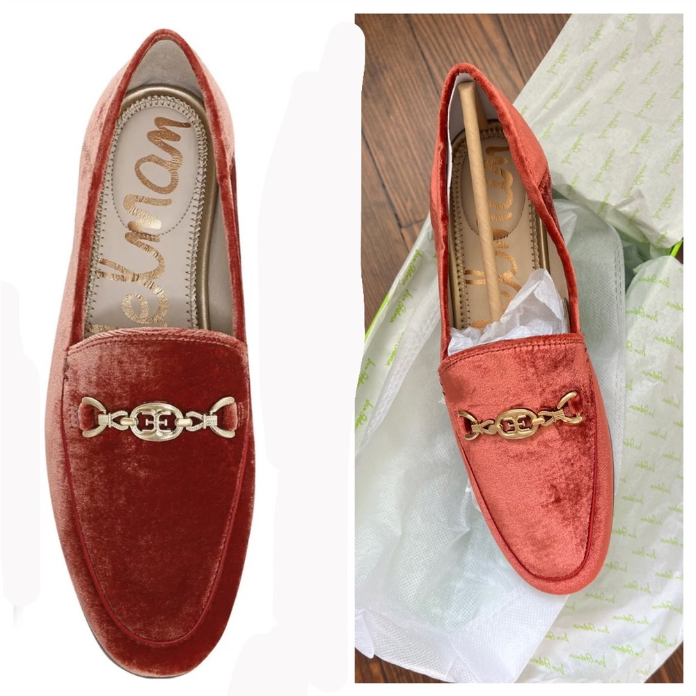 Sam Edelman Loraine Prima Bit Loafer in Orange Velvet
